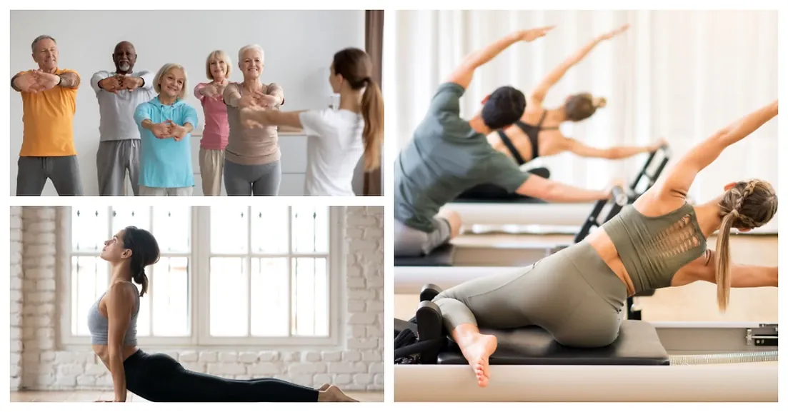 Imagem de fundo de pessoas fazendo exercícios